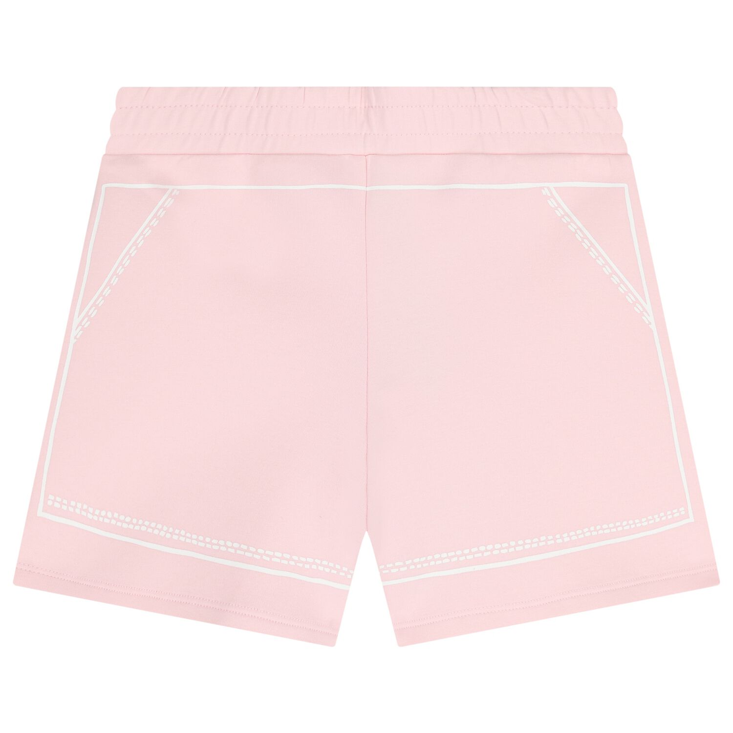 Girls Pink Stitched Print Shorts, 2, hi-res