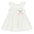 Younger Girls White Bow Dress, 1, hi-res