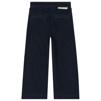 Girls Navy Blue Embellished Denim Jeans