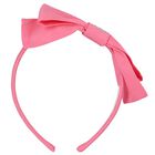 Girls Pink Logo Bow Headband, 1, hi-res