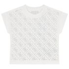 Girls White Logo T-Shirt, 1, hi-res