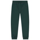 Boys Green Fleece Joggers, 2, hi-res