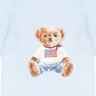 Baby Boys Blue Polo Bear Romper, 1, hi-res