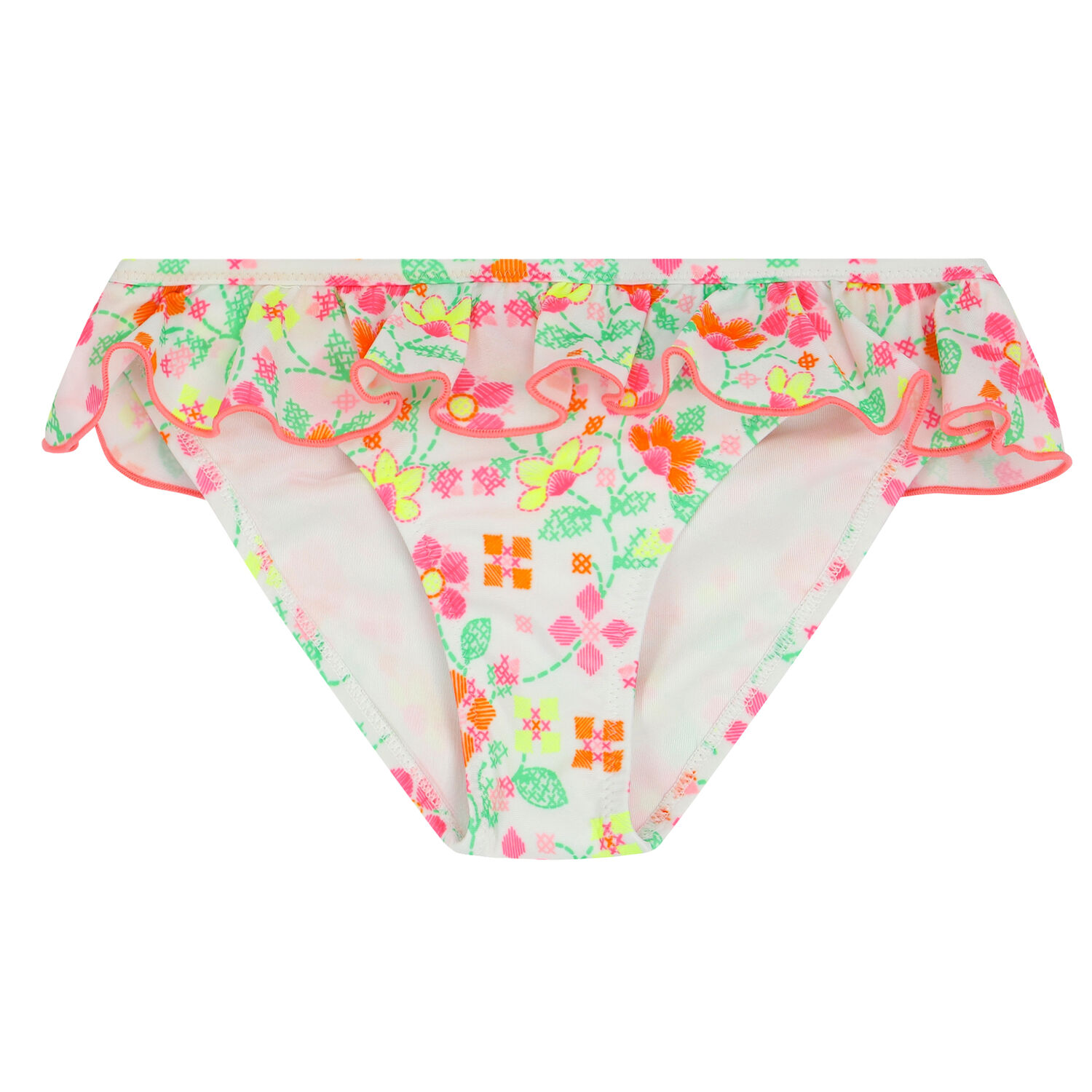 Girls White & Pink Floral Bikini, 1, hi-res image number null