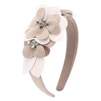 Girls Beige Flowers Headband