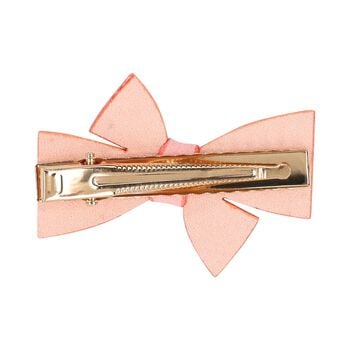 Girls Pink Diamante Embellished Bow Hair Clip