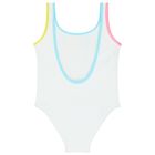 Girls White Logo Swimsuit, 1, hi-res