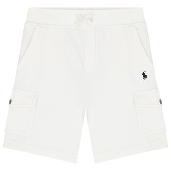 Boys White Logo Shorts