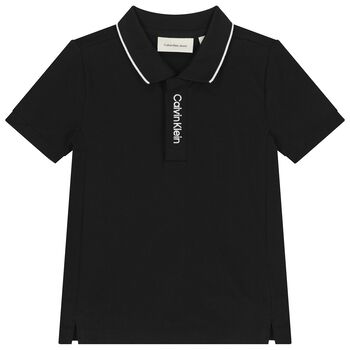 Boys Black Logo Polo Shirt