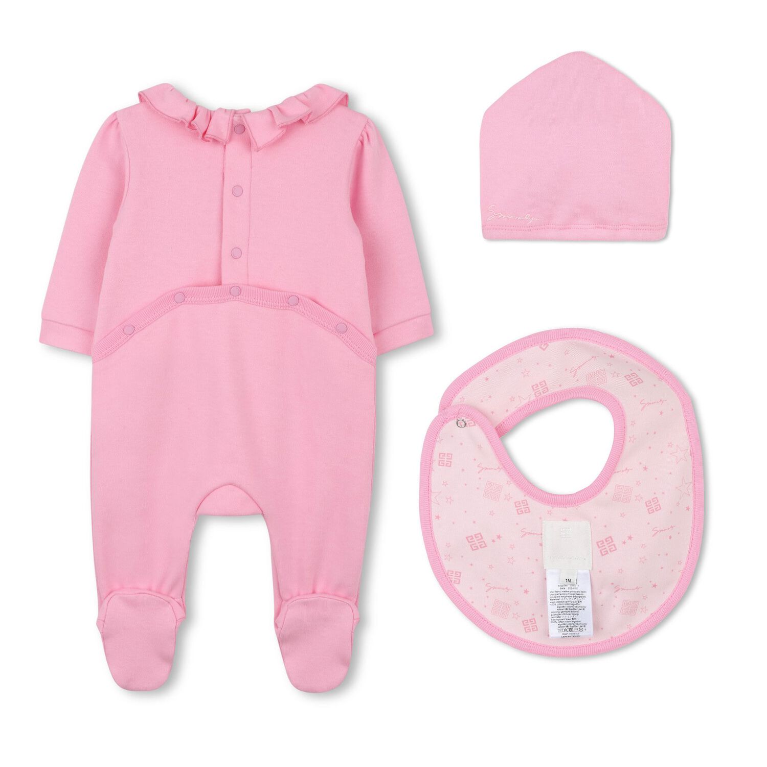 Baby Girls Pink Logo Babygrow Set, 1, hi-res image number null