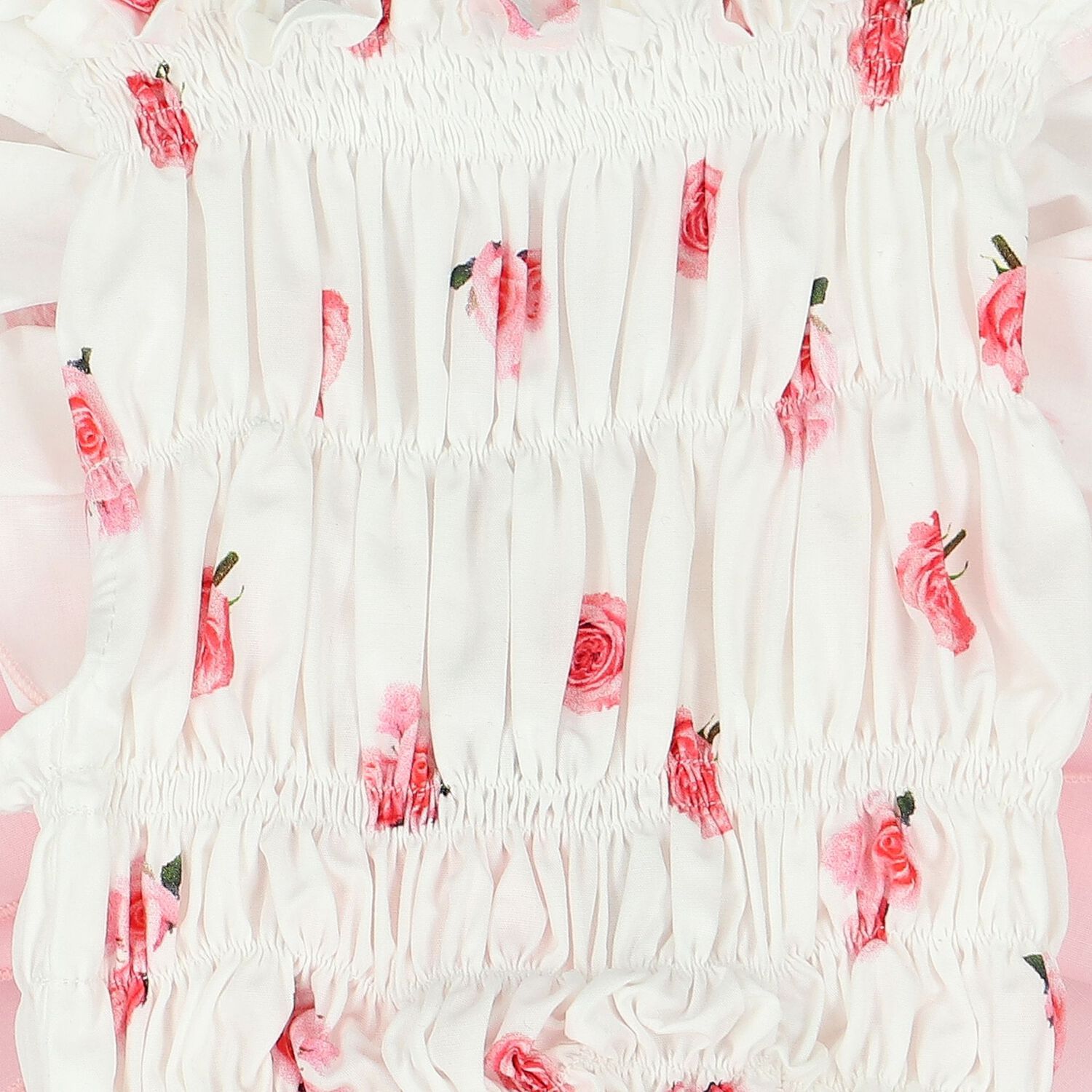 Baby Girls White & Roses Swimsuit, 1, hi-res