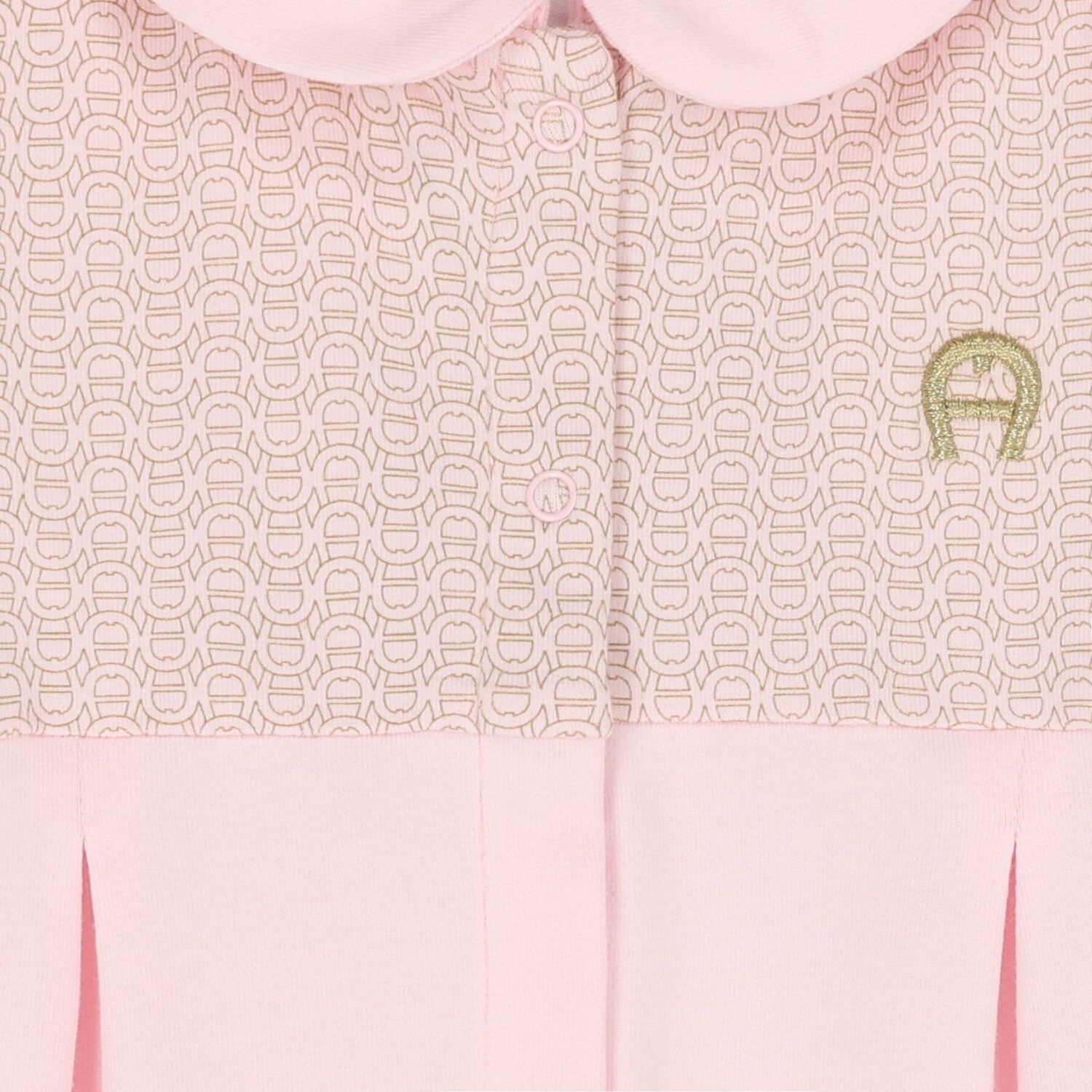 Baby Girls Pink & Gold Logo Babygrow, 3, hi-res