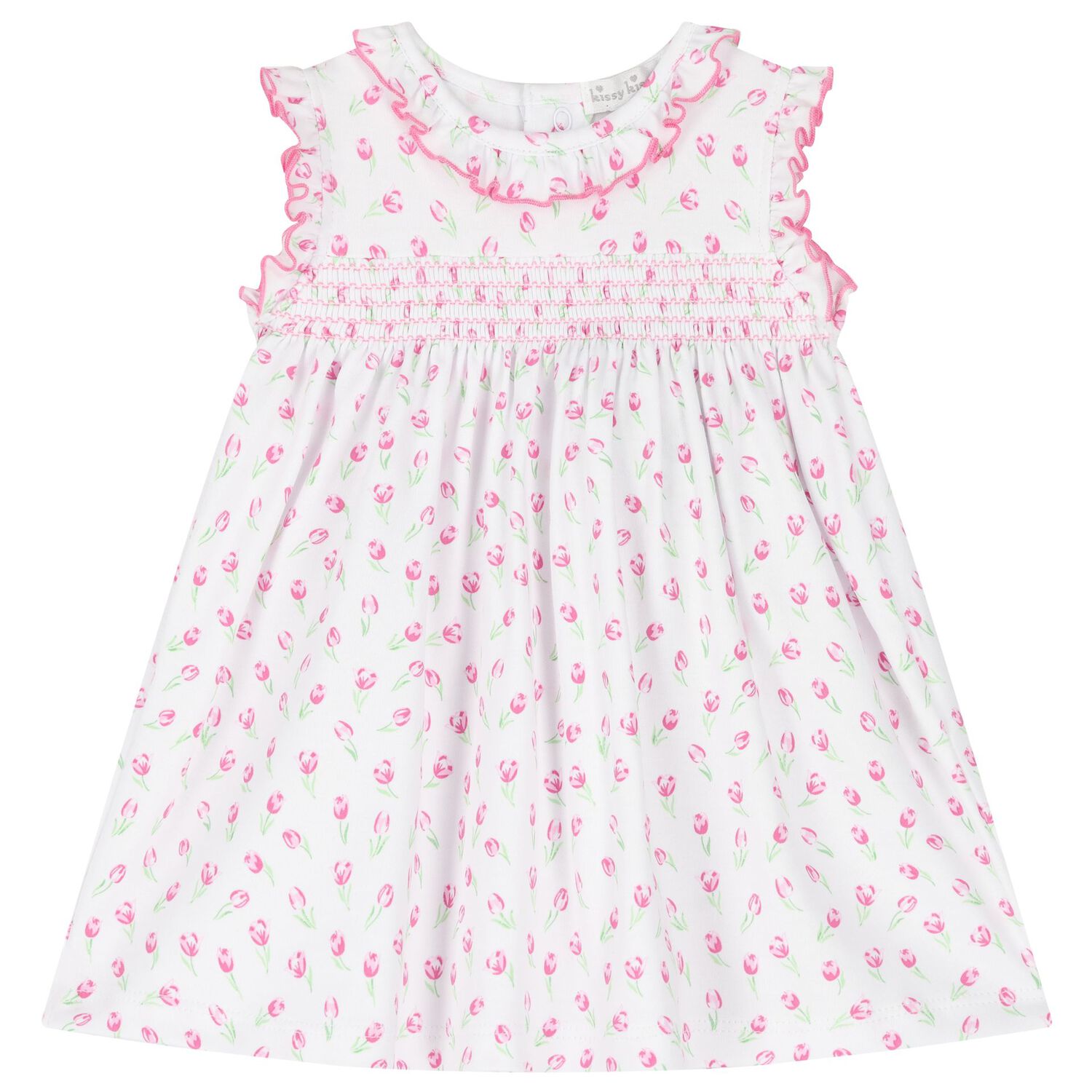 Baby Girls White Tulip Blossoms Dress Set, 1, hi-res