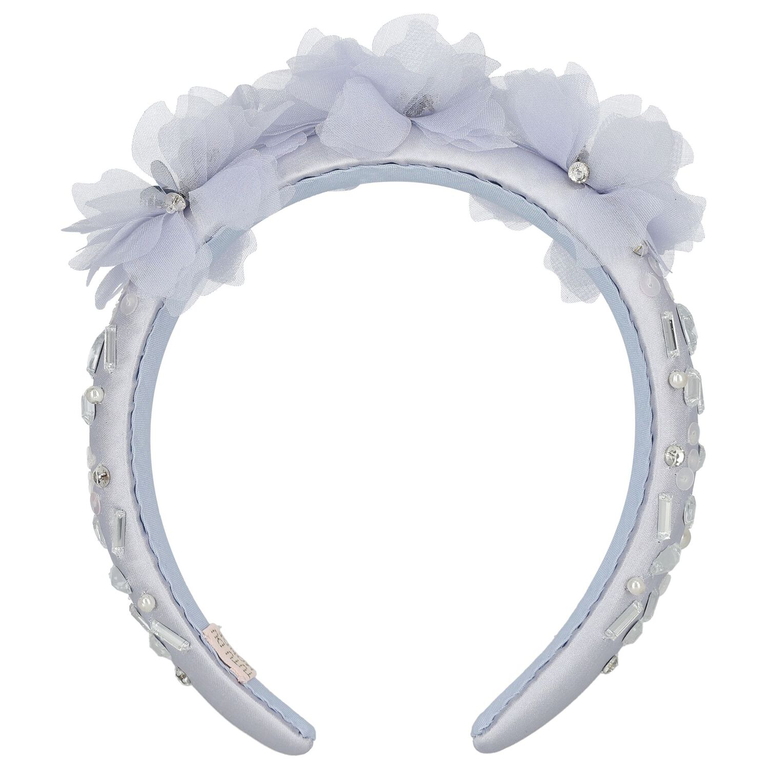 Girls Blue Diamante Headband, 1, hi-res