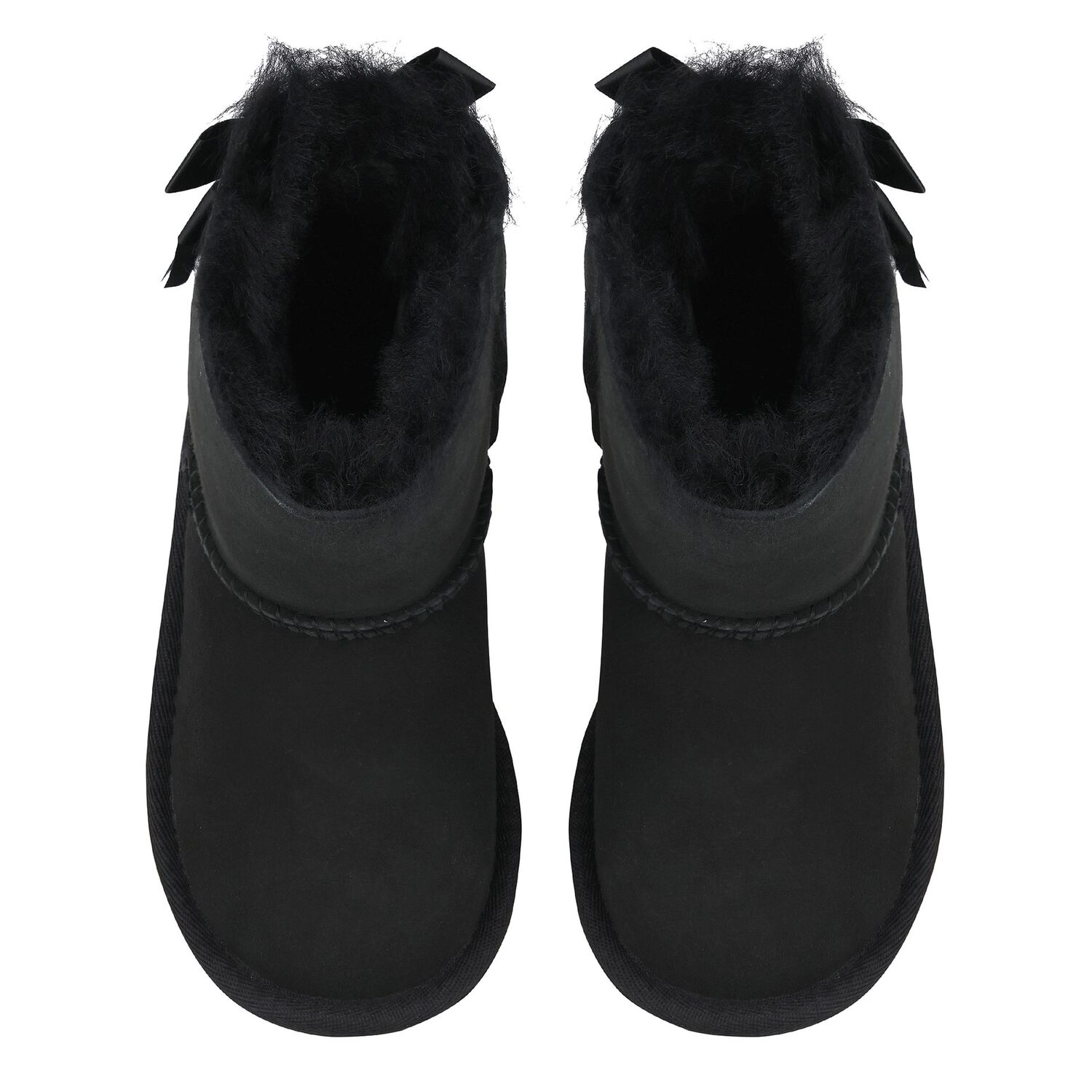 Younger Girls Black Bailey Bow II Suede Boots, 1, hi-res