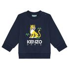 Younger Boys Navy Sweatshirt, 1, hi-res