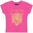 Girls Pink Logo & Cheetah T-Shirt, 1, hi-res