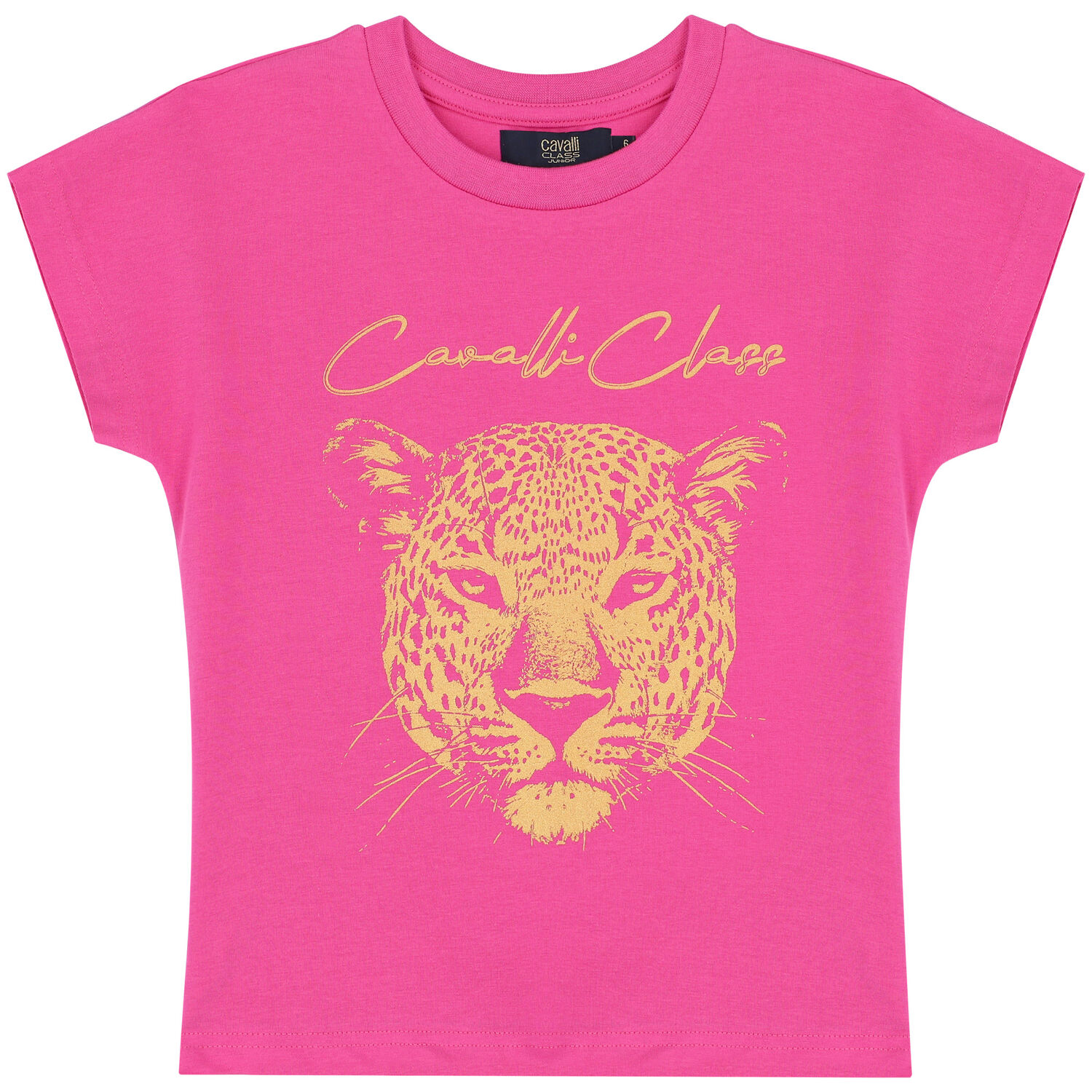 Girls Pink Logo & Cheetah T-Shirt, 1, hi-res