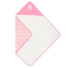 Baby Girls Pink Teddy Logo Hooded Towel, 2, hi-res