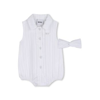 Baby Girls White Bodysuit & Headband Set