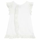 Girls White Cotton Dress, 2, hi-res
