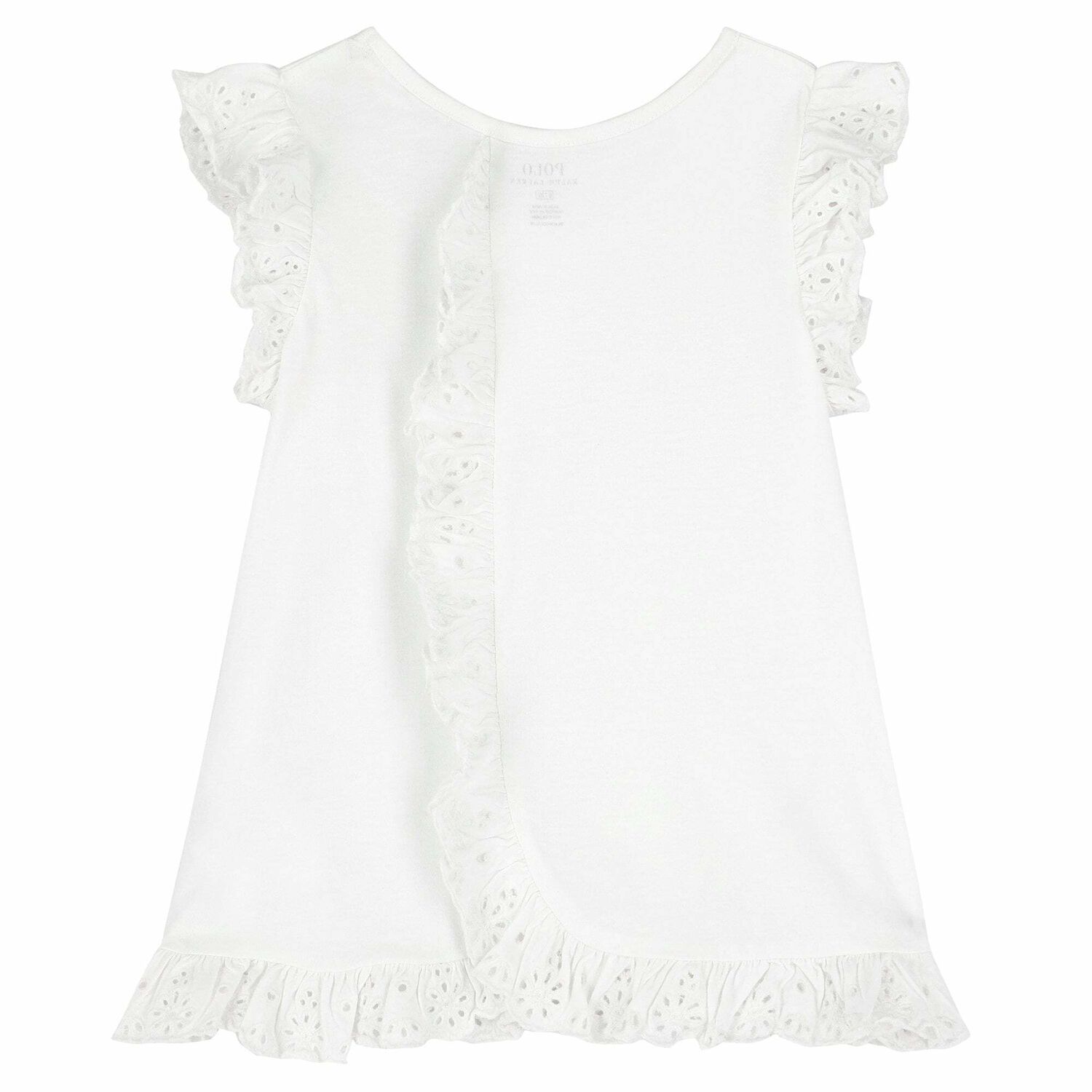Girls White Cotton Dress, 2, hi-res