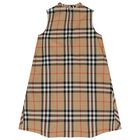 Girls Beige Check Dress, 1, hi-res