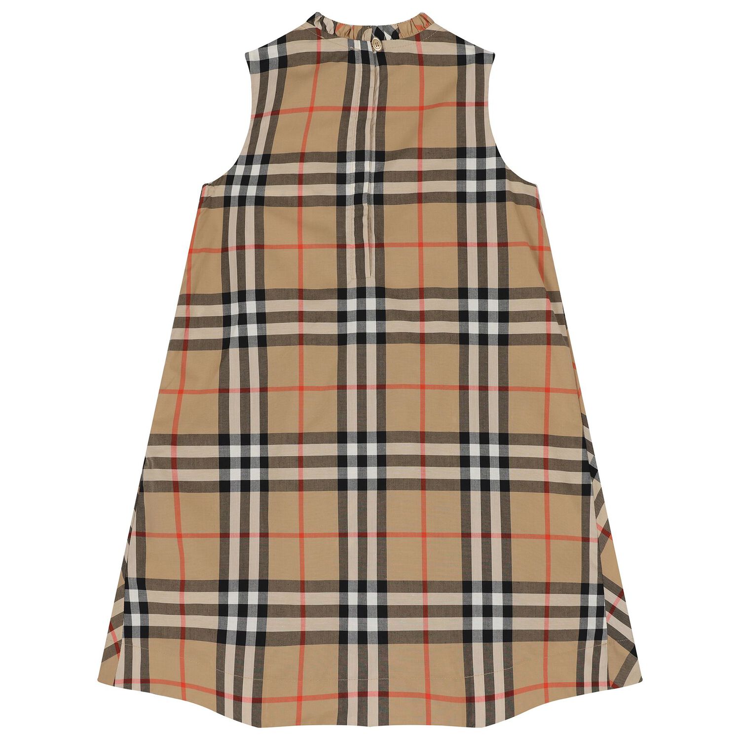 Girls Beige Check Dress, 1, hi-res
