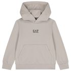 Boys Beige Logo Hooded Top, 3, hi-res