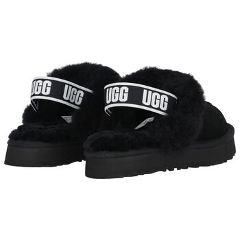 Girls Black Funkette Suede Clogs