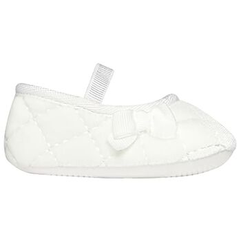 Baby Girls White Velvet Pre Walker Shoes