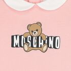 Baby Girls Pink Teddy Bear Logo Romper, 4, hi-res