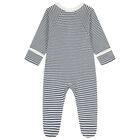 Baby Boys White & Blue Babygrows ( 4 Pack ), 5, hi-res