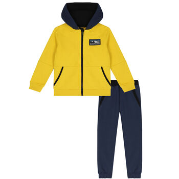 Boys Yellow & Navy Blue Tracksuit