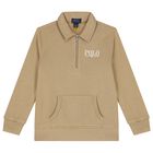 Boys Beige Logo Sweatshirt, 1, hi-res