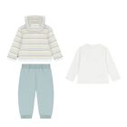 Baby Boys Ivory & Green Tracksuit Set (3 Piece), 3, hi-res