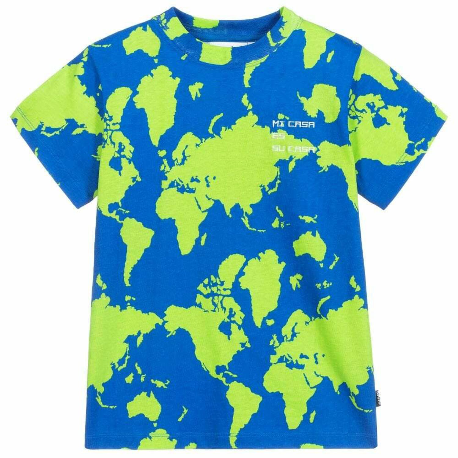 Boys Blue & Green Map T-Shirt, 1, hi-res image number null