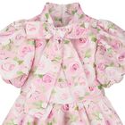 Girls Pink Rose Satin Dress, 1, hi-res