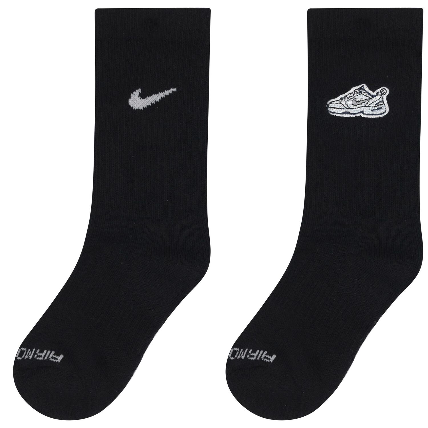 Boys Black & White Logo Socks, 1, hi-res