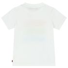 Younger Boys White Logo T-Shirt, 1, hi-res