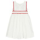 Girls White & Red Floral Dress, 1, hi-res