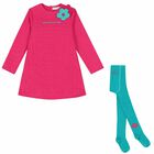Girls Pink Logo Dress, 1, hi-res