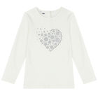 Girls Ivory Embellished Long Sleeve Top, 2, hi-res