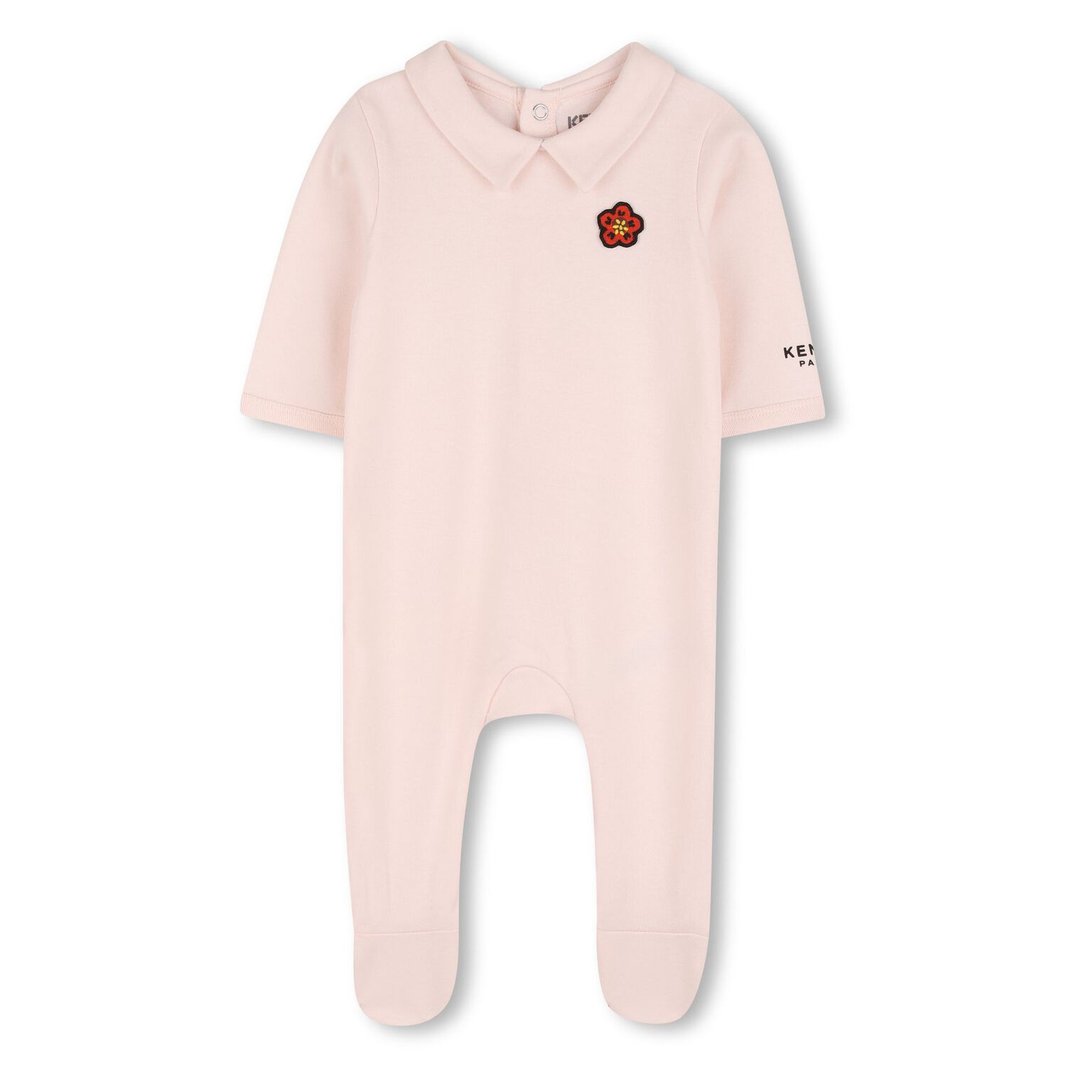 Baby Girls Beige & Pink Boke Flower Babygrows ( 2 Pack ) , 1, hi-res