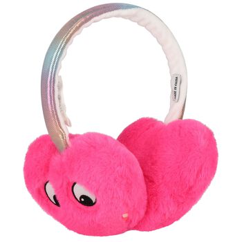 Girls Pink Heart Earmuffs