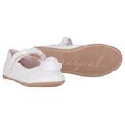 Girls White Flower Shoes, 1, hi-res