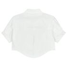 Girls Mini Me White Diamante Logo Shirt, 1, hi-res