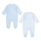 Baby Boys Blue Teddy Bear Babygrows ( 2-Pack ), 2, hi-res