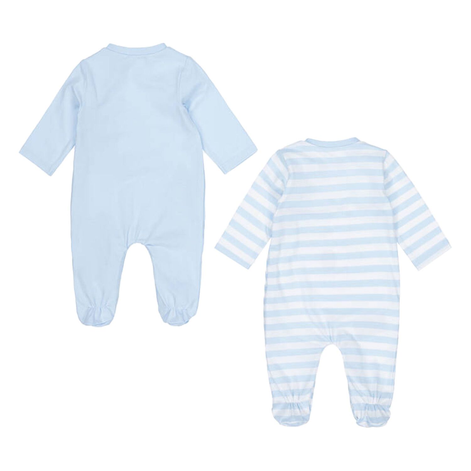 Baby Boys Blue Teddy Bear Babygrows ( 2-Pack ), 2, hi-res