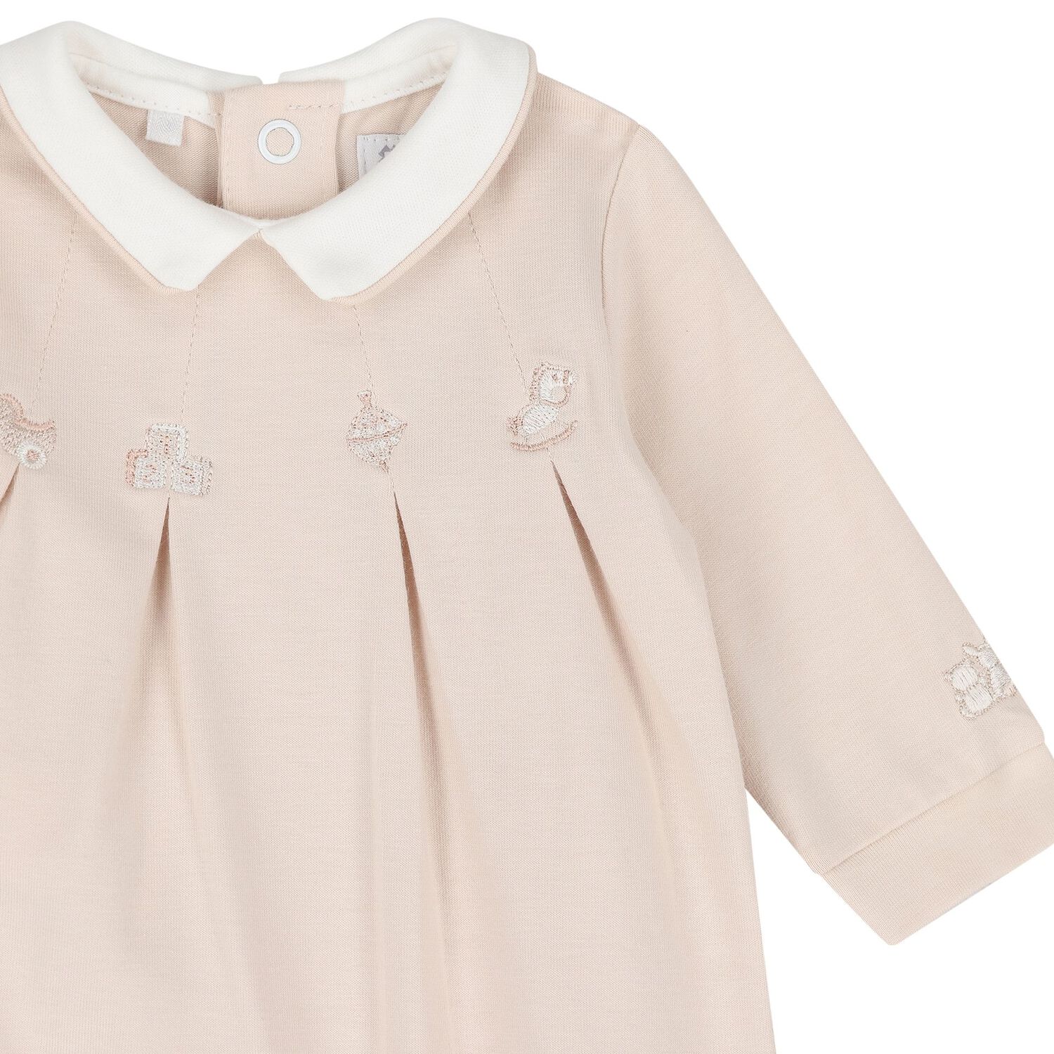 Beige & Ivory Flower Babygrows ( 2-Pack ), 2, hi-res